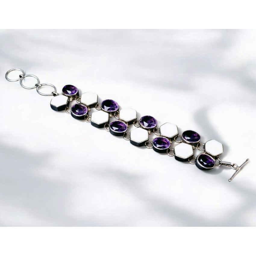 Pulsera de plata con Amatistas